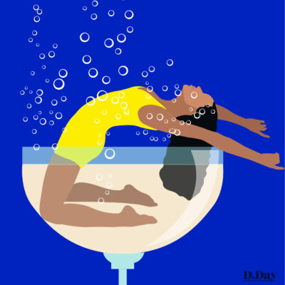 Illustration pour coffret cadeau Champagne shower © D.day